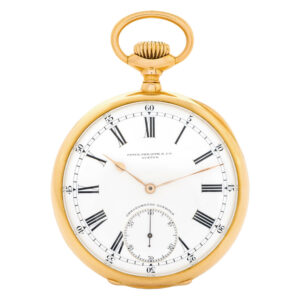 Large Swiss 18 carat gold open faced keyless lever watch Circa 1915