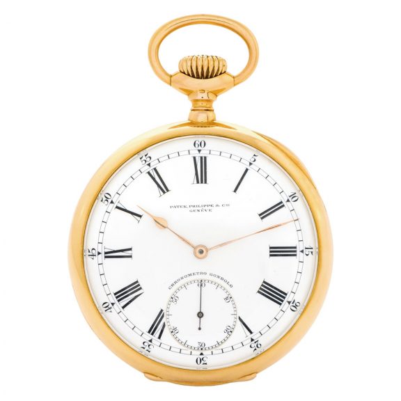 Large Swiss 18 carat gold open faced keyless lever watch Circa 1915