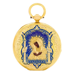 Swiss gold watch with the Black Madonna of Ostrabrama Circa 1845