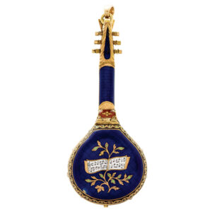 Austrian gold, enamel and pearl-set mandolin-form watch Circa 1810