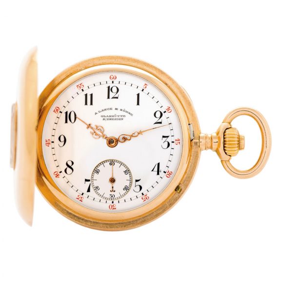 German 18K rose gold half-hunting cased keyless lever Circa 1885