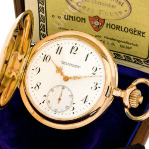 Swiss rose gold hunting cased keyless lever watch Circa 1905