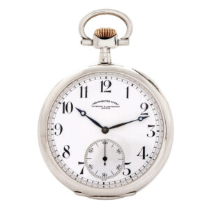 Swiss sterling silver keyless lever pocket watch Circa 1940