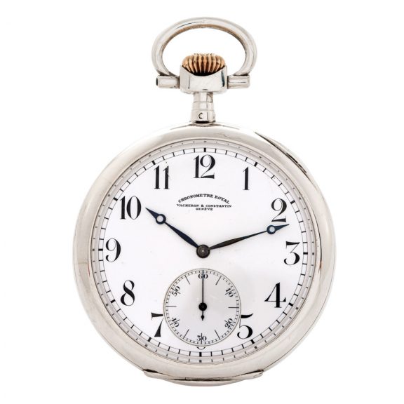 Swiss sterling silver keyless lever pocket watch Circa 1940