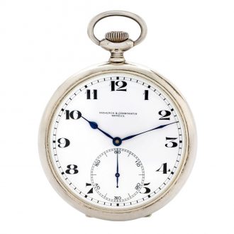 Very rare Swiss silver keyless lever deck chronometer Circa 1942