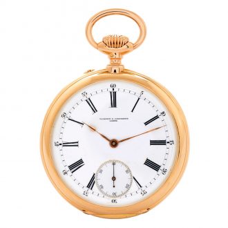 Swiss 18 carat gold open faced keyless lever watch Circa 1899