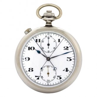 Swiss stainless steel lever split-seconds chronograph Circa 1930