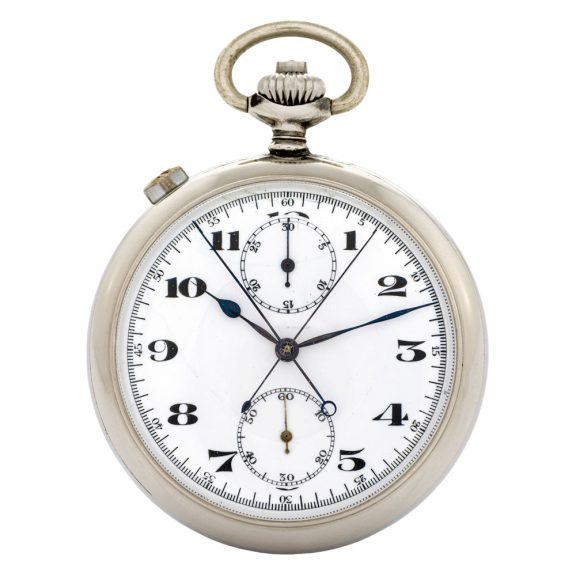 Swiss stainless steel lever split-seconds chronograph Circa 1930