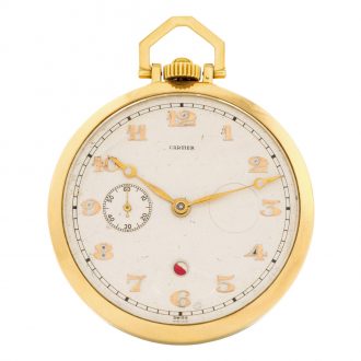 Swiss keyless eight day going watch with power reserve Circa 1936