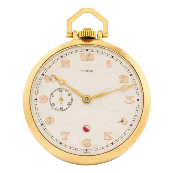 Swiss keyless eight day going watch with power reserve Circa 1936