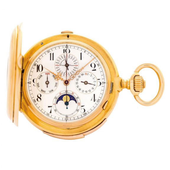 Swiss half-hunting cased complicated lever watch Circa 1910