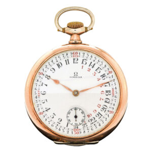 Swiss keyless lever compass with day and night dial Circa 1927