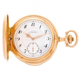 German 14K rose gold minute repeating keyless lever Circa 1920