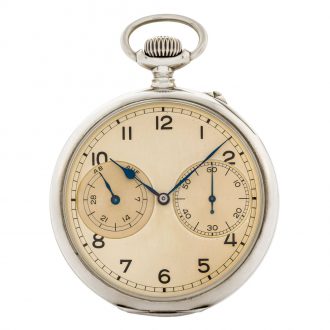 German silver open faced lever pocket chronometer Circa 1942