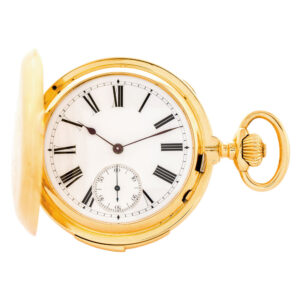 Swiss 18K gold minute repeating keyless lever watch Circa 1910