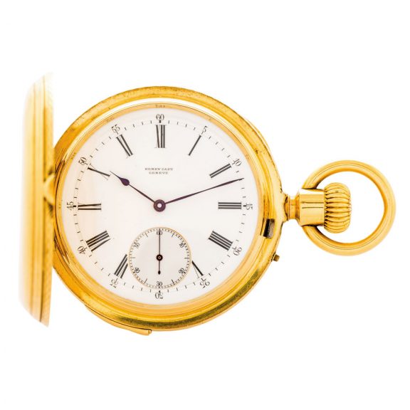 Swiss 18K gold quarter repeating lever pocket watch Circa 1870