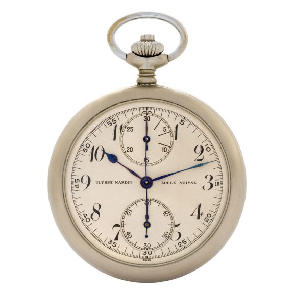 Swiss stainless steel lever chronograph with register Circa 1935 Swiss stainless steel lever chronograph with register Circa 1935