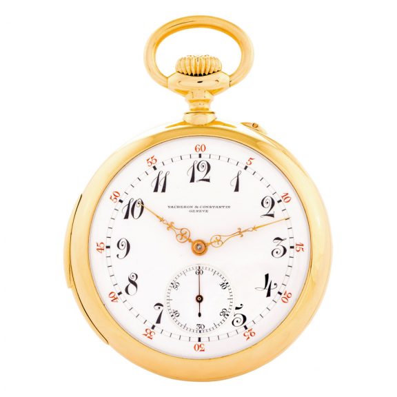 Swiss 18K gold repeating keyless lever pocket watch Circa 1900