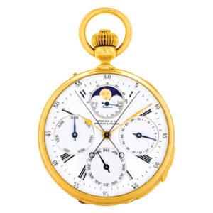 Large Swiss 18 carat gold keyless lever complicated watch Circa 1860