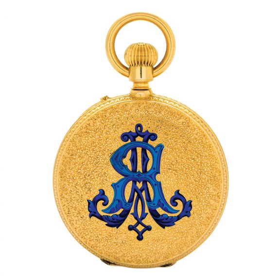 Swiss gold and enamel keyless lever pendant watch Circa 1890