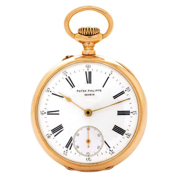 Swiss 18K rose gold open faced keyless lever watch Circa 1895