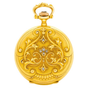 Swiss gold and diamond-set lever pendant watch Circa 1903