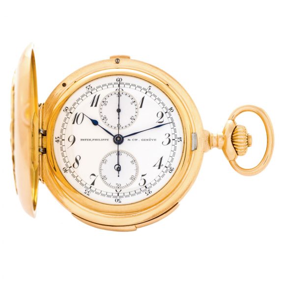 Swiss 18K rose gold minute repeating lever chronograph Circa 1907