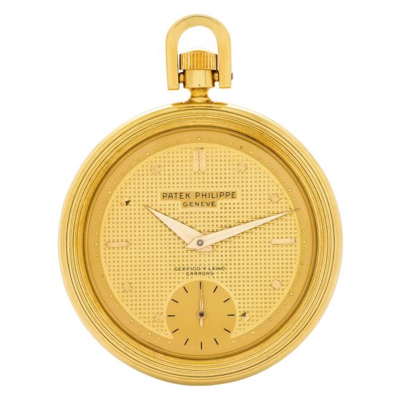 Swiss 18 carat gold open faced keyless lever dress watch Circa 1930