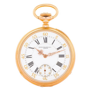 Swiss 18K rose gold open faced keyless lever watch Circa 1877