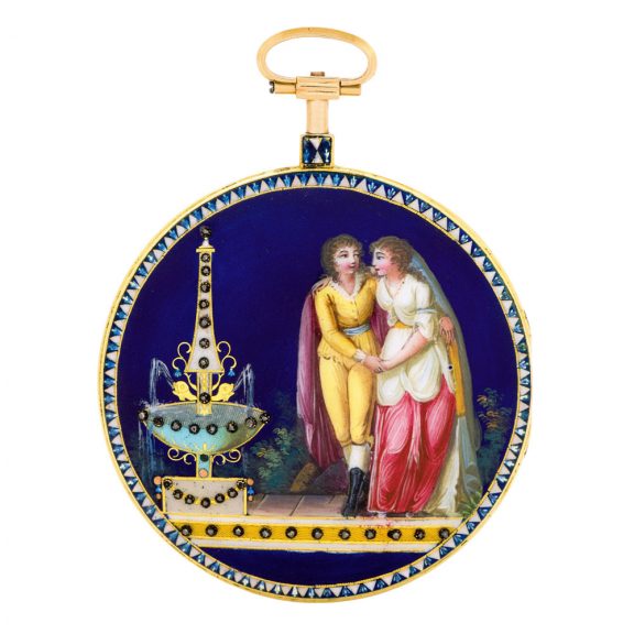 French gold, enamel and diamond-set verge watch Circa 1800