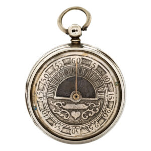 English silver watch with 24h sector dial and moon phases Circa 1876