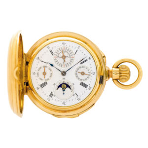 Very small Swiss 18K gold complicated lever watch Circa 1873
