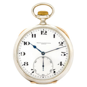 Swiss sterling silver open faced keyless lever deck watch Circa 1941