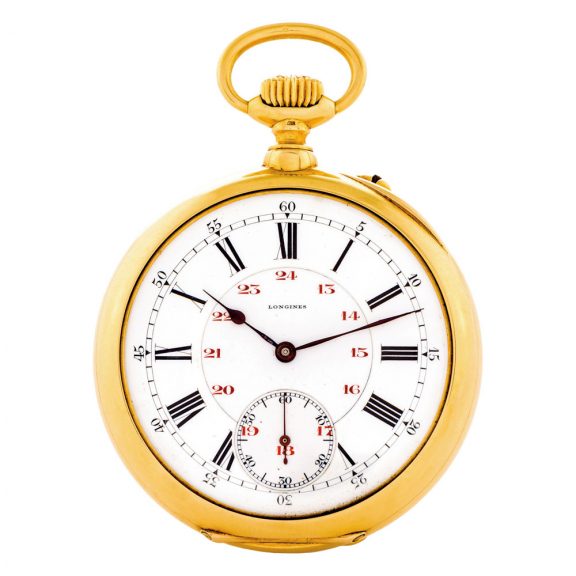 Swiss 18K gold open faced keyless lever chronometer Circa 1910 Swiss 18K gold open faced keyless lever chronometer Circa 1910