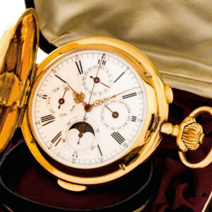Swiss 18K gold hunting cased complicated watch Circa 1900
