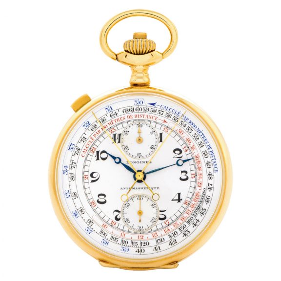 Swiss gold lever with register, tachometer and telemeter Circa 1925