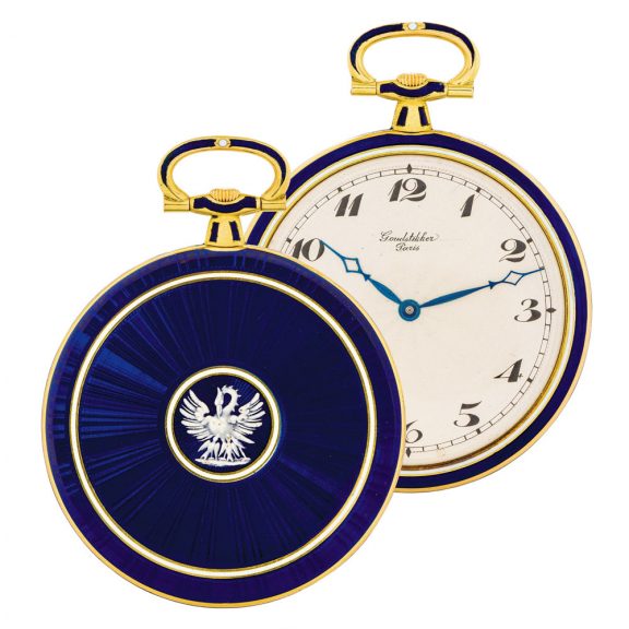 Swiss/French gold and enamel keyless dress watch Circa 1910 Swiss/French gold and enamel keyless dress watch Circa 1910