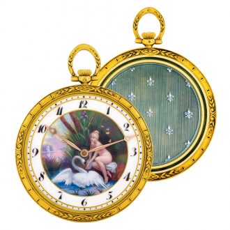 Swiss gold and enamel keyless lever dress watch Circa 1910