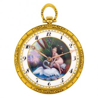 Swiss gold and enamel keyless lever dress watch Circa 1910