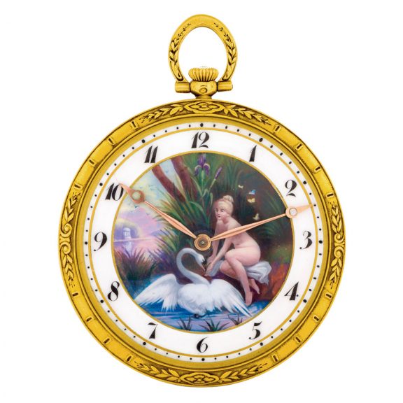 Swiss gold and enamel keyless lever dress watch Circa 1910