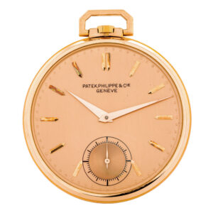 Swiss 18K rose gold open faced keyless lever watch Circa 1945