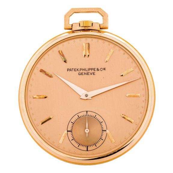 Swiss 18K rose gold open faced keyless lever watch Circa 1945