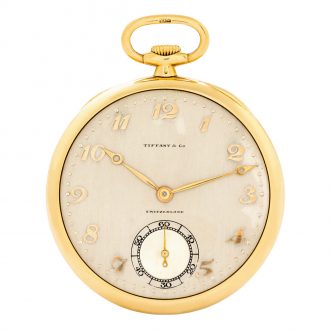 Swiss 18 carat gold open faced keyless lever dress watch Circa 1927