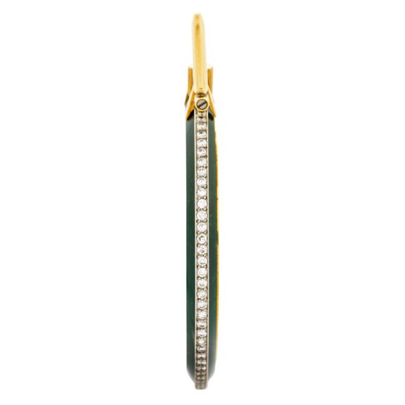 French nephrite, gold, platinum and diamond-set watch Circa 1980 French nephrite, gold, platinum and diamond-set watch Circa 1980