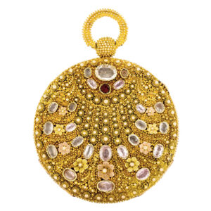 French gold and gem-set granulation decorated verge Circa 1820