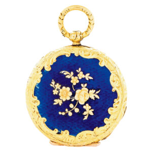 Fine Swiss 18K gold and enamel miniature watch Circa 1850