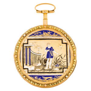 Swiss 18K varicoloured gold and enamel verge watch Circa 1800