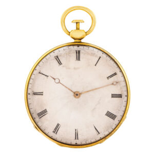 Swiss 18K gold open faced repeating cylinder watch Circa 1840
