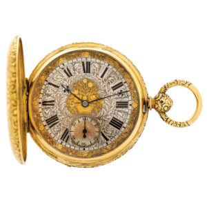 English 18K gold hunting cased lever pocket watch Circa 1860