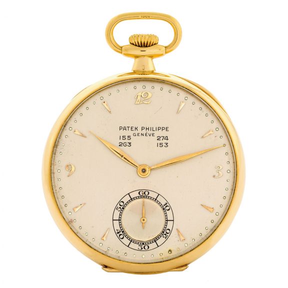 Rare Swiss 18 carat gold open faced keyless lever watch Circa 1930